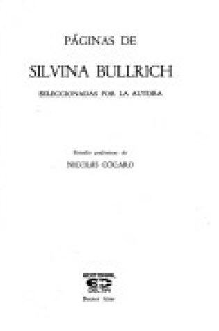 Cover of Paginas de Silvina Bullrich