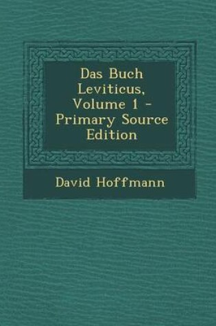 Cover of Das Buch Leviticus, Volume 1