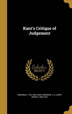 Book cover for Kant's Critique of Judgement