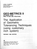 Book cover for Geometrics II - Inch: the Application of Geometric Tolerancing Techniques (Using Customary Inch Version)