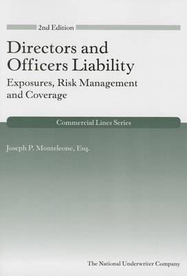 Cover of Directors and Officers Liability: Exposures, Risk Management and Coverage, 2nd Edition