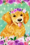 Book cover for My Big Fat Journal Notebook For Dog Lovers Golden Retriever Puppy In Flowers