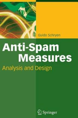 Cover of Anti-Spam Measures: Analysis and Design