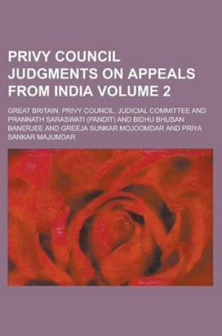 Cover of Privy Council Judgments on Appeals from India Volume 2