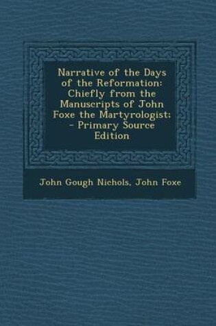 Cover of Narrative of the Days of the Reformation