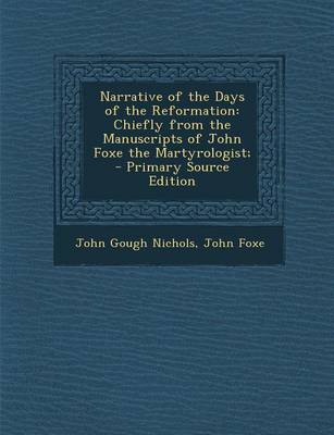 Book cover for Narrative of the Days of the Reformation