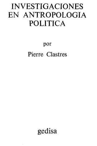 Cover of Investigaciones En Antropologia Politica