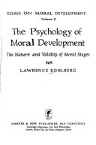 Cover of Psychology of Moral Development