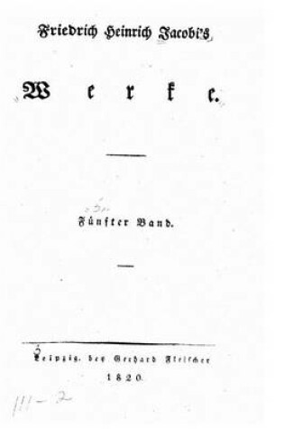 Cover of Friedrich Heinrich Jacobi's Werke