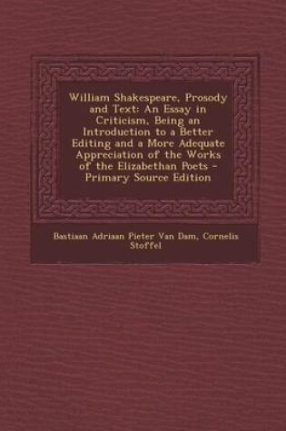 Cover of William Shakespeare, Prosody and Text