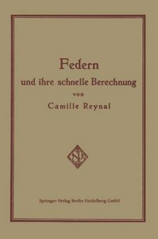 Cover of Federn Und Ihre Schnelle Berechnung