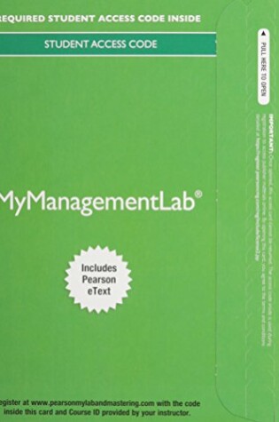 Cover of 2014 Mylab Management with Pearson Etext -- Access Card -- For Understanding and Managing Organizational Behavior