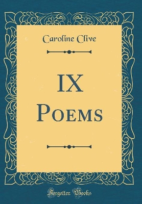 Book cover for IX Poems (Classic Reprint)