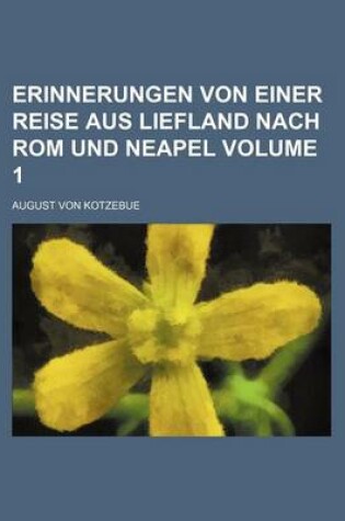 Cover of Erinnerungen Von Einer Reise Aus Liefland Nach ROM Und Neapel Volume 1