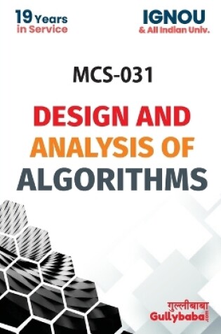 Cover of MCS-031 Design And Analysis Of Algorithm