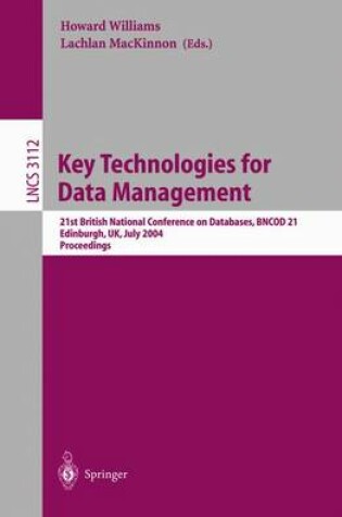 Cover of Key Technologies for Data Management
