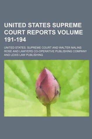 Cover of United States Supreme Court Reports Volume 191-194