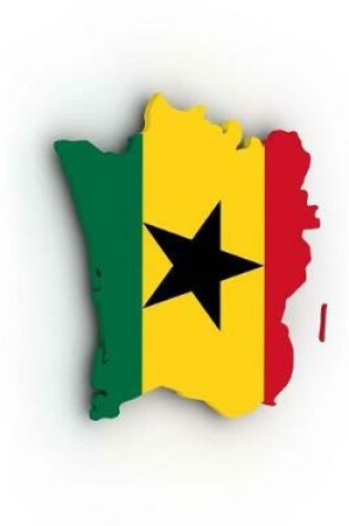 Cover of The Flag of Ghana in Africa Filled into a Ghanian Country Map Outline Map