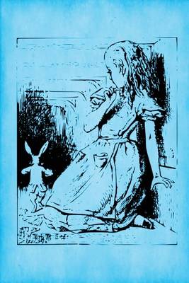 Cover of Alice in Wonderland Journal - Alice and The White Rabbit (Bright Blue)