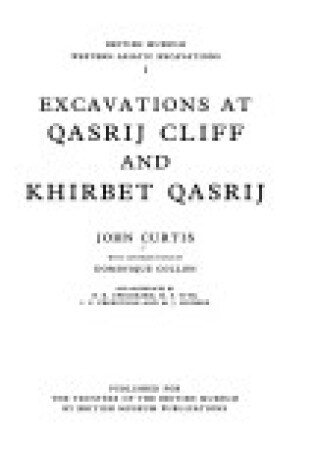 Cover of Excavations at Qasrij Cliff and Khirbet Qasrij