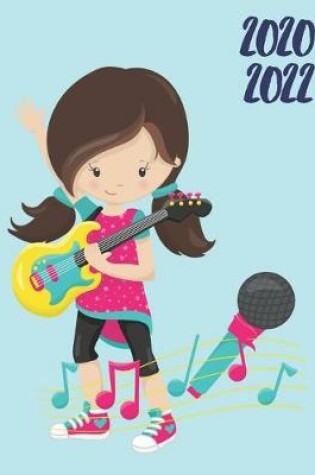 Cover of 2020-2022 Three 3 Year Planner Rock Band Girl Monthly Calendar Gratitude Agenda Schedule Organizer