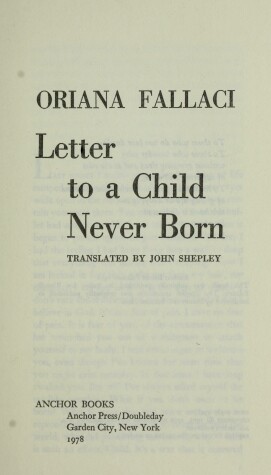 Book cover for Letter to a Child Never Born