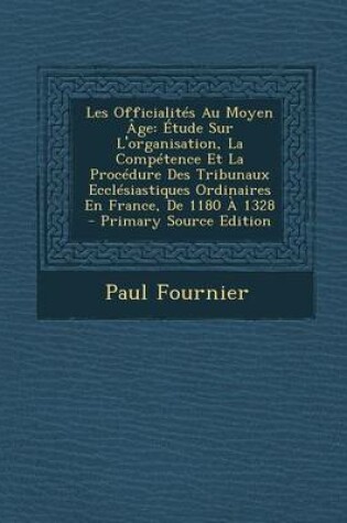 Cover of Les Officialites Au Moyen Age