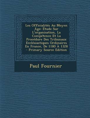 Book cover for Les Officialites Au Moyen Age