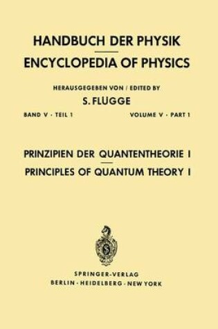 Cover of Prinzipien Der Quantentheorie I / Principles of Quantum Theory I