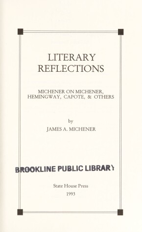 Book cover for Literary Reflections