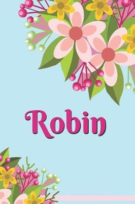 Book cover for Robin Personalized Blank Lined Journal Notebook