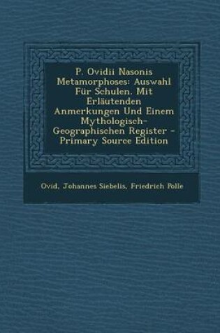 Cover of P. Ovidii Nasonis Metamorphoses