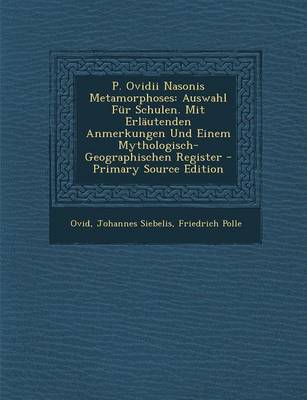Book cover for P. Ovidii Nasonis Metamorphoses