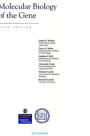 Cover of Molecular Biology of the Gene