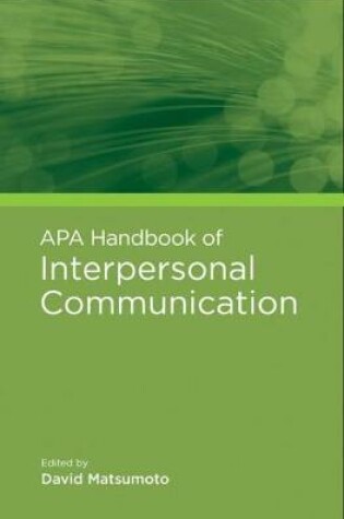 Cover of APA Handbook of Interpersonal Communication