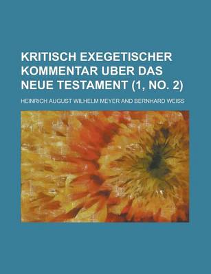 Book cover for Kritisch Exegetischer Kommentar Uber Das Neue Testament