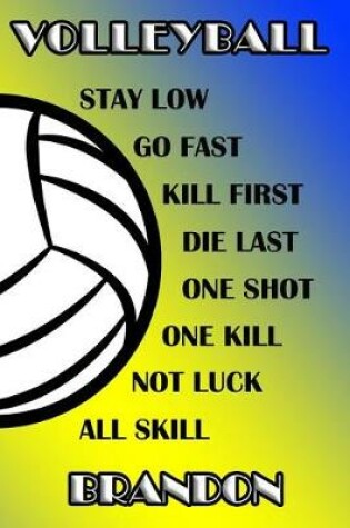 Cover of Volleyball Stay Low Go Fast Kill First Die Last One Shot One Kill Not Luck All Skill Brandon