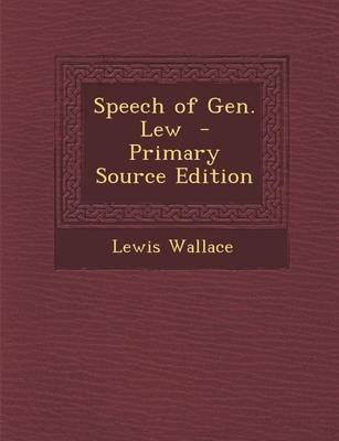 Book cover for Speech of Gen. Lew