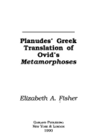 Cover of Planudes' Greek Translation of Ovid's Metamorphoses