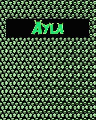 Book cover for 120 Page Handwriting Practice Book with Green Alien Cover Ayla