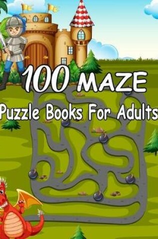 Cover of 100 Maze Puzzle Books For Adults