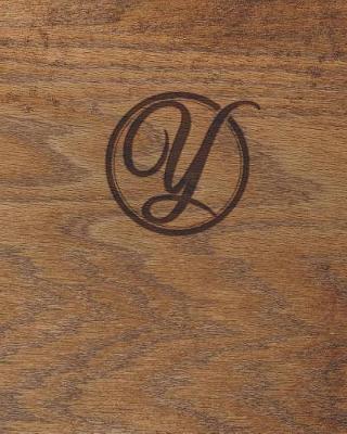 Book cover for Wood Burned Monogram Creative Journal - Y