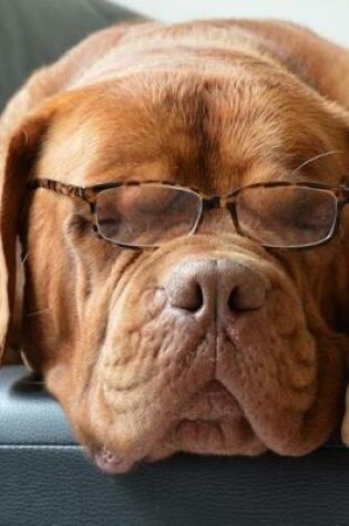 Cover of Napping Bordeaux Dog Wearing Reading Glasses Pet Journal