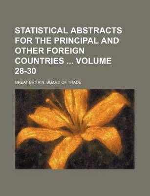 Book cover for Statistical Abstracts for the Principal and Other Foreign Countries Volume 28-30