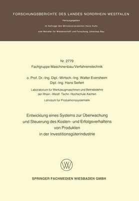 Book cover for Entwicklung eines Systems zur Überwachung und Steuerung des Kosten- und Erfolgsverhaltens von Produkten in der InvestitionsgÜterindustrie