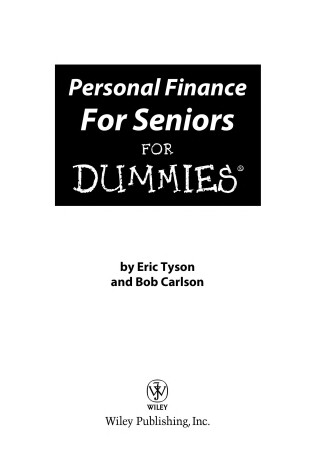 Cover of Personal Finance For Seniors For Dummies