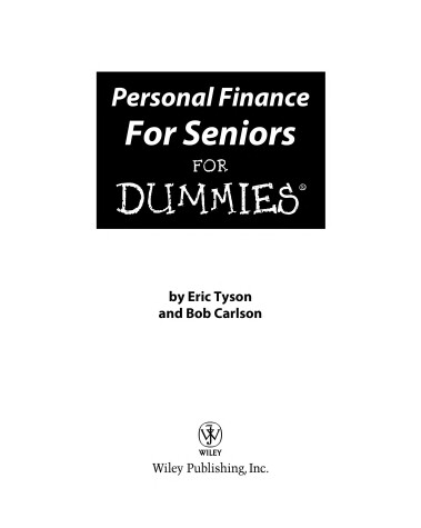 Book cover for Personal Finance For Seniors For Dummies