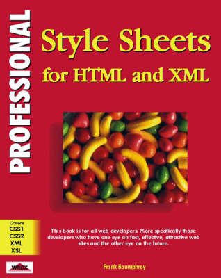 Cover of Professional Style Sheets for HTML and XML