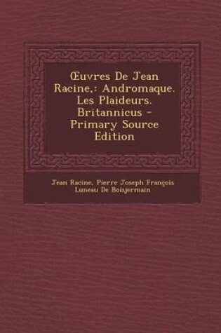 Cover of Uvres de Jean Racine