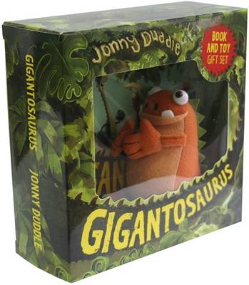 Book cover for Gigantosaurus book and plush